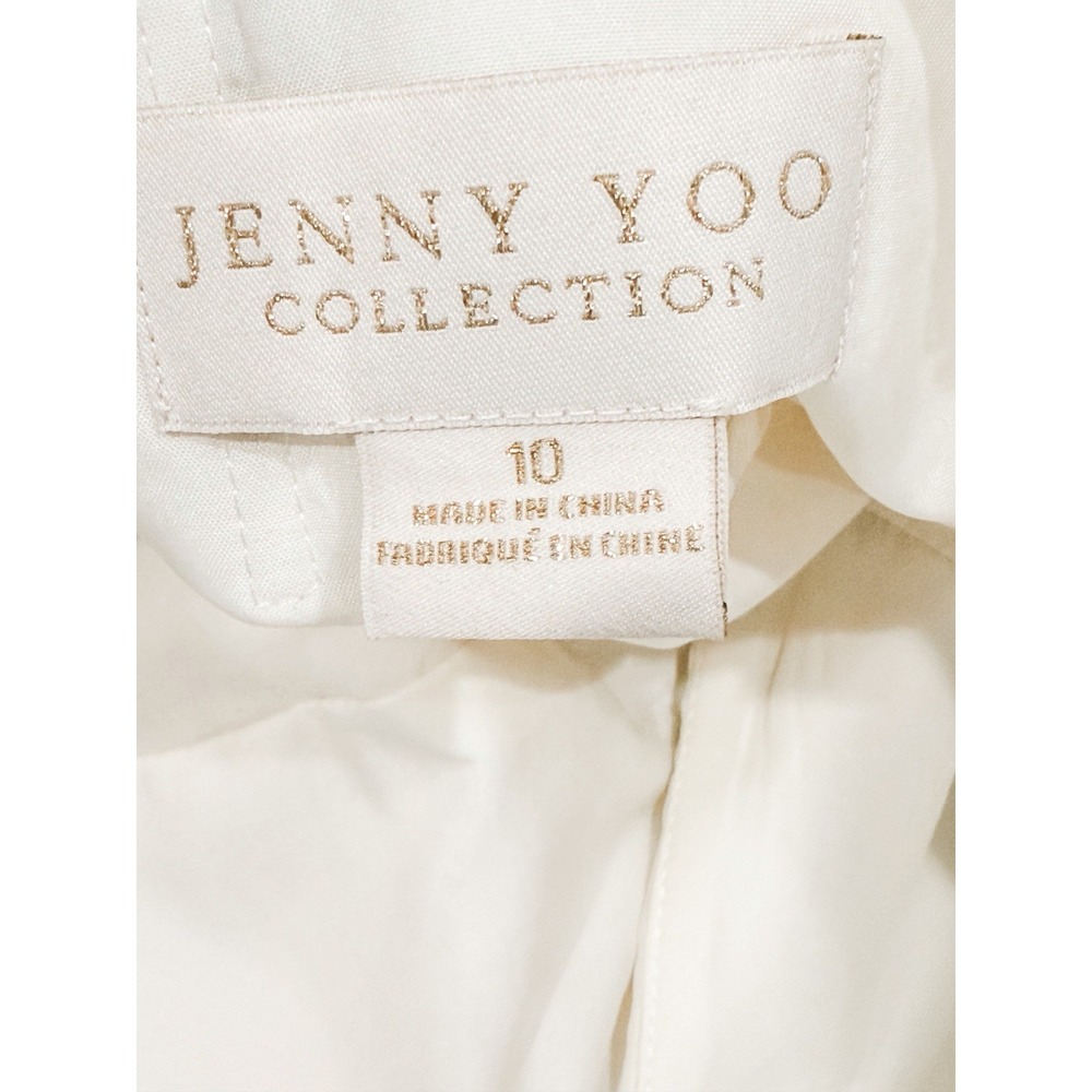 Jenny Yoo Inesse Watercolor Floral Maxi Dress Formal Bridesmaid 10 Ivory Sage - Picture 6 of 6